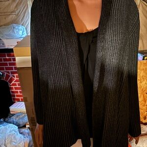 Women’s Style & Co. Women's Black Ribbed Cardigan Size PM